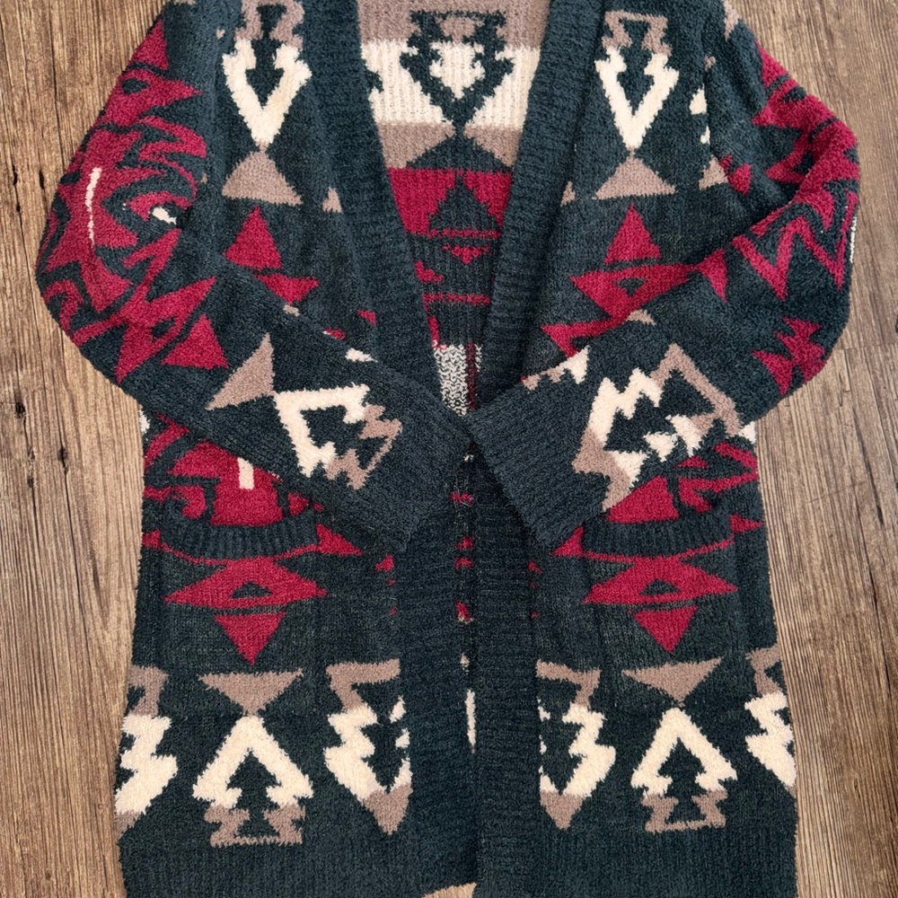 Tribal Patterned Cardigan Sweater